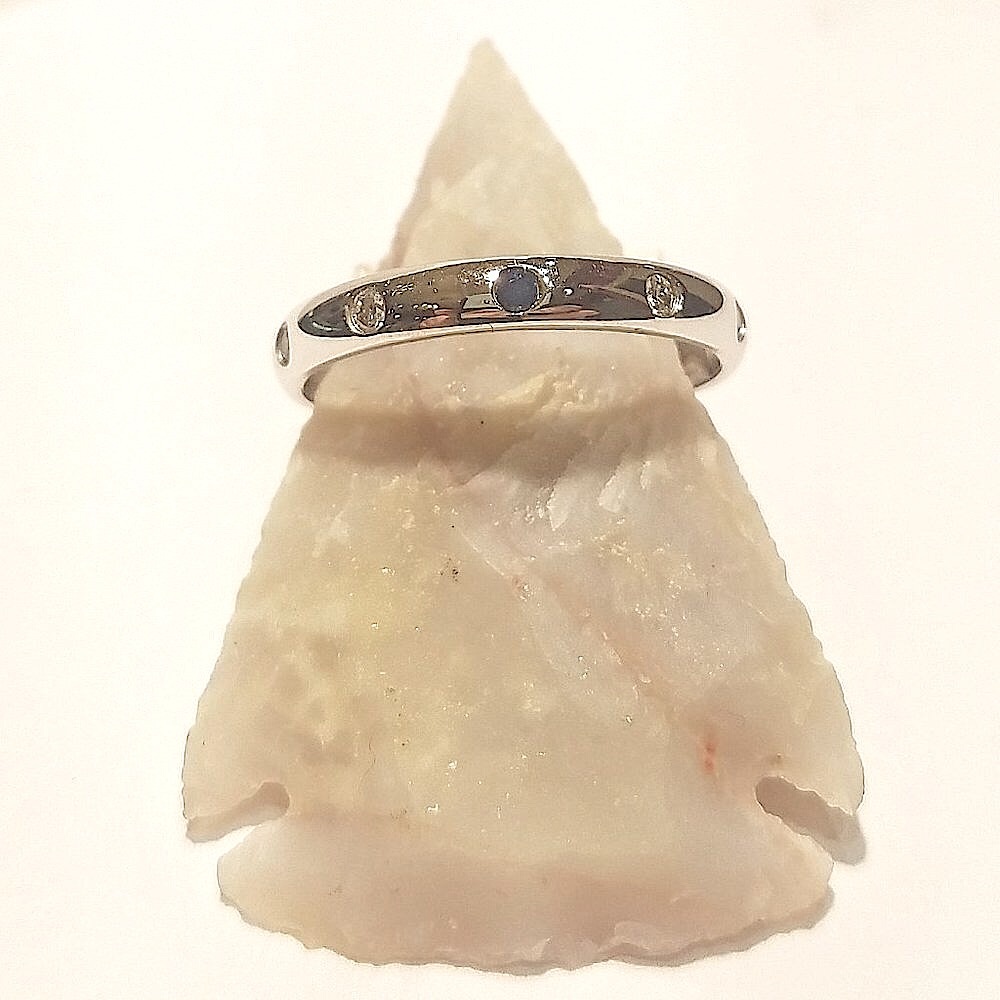 Ring 14KT Natural Sapphire&Diamond EternityBandWG